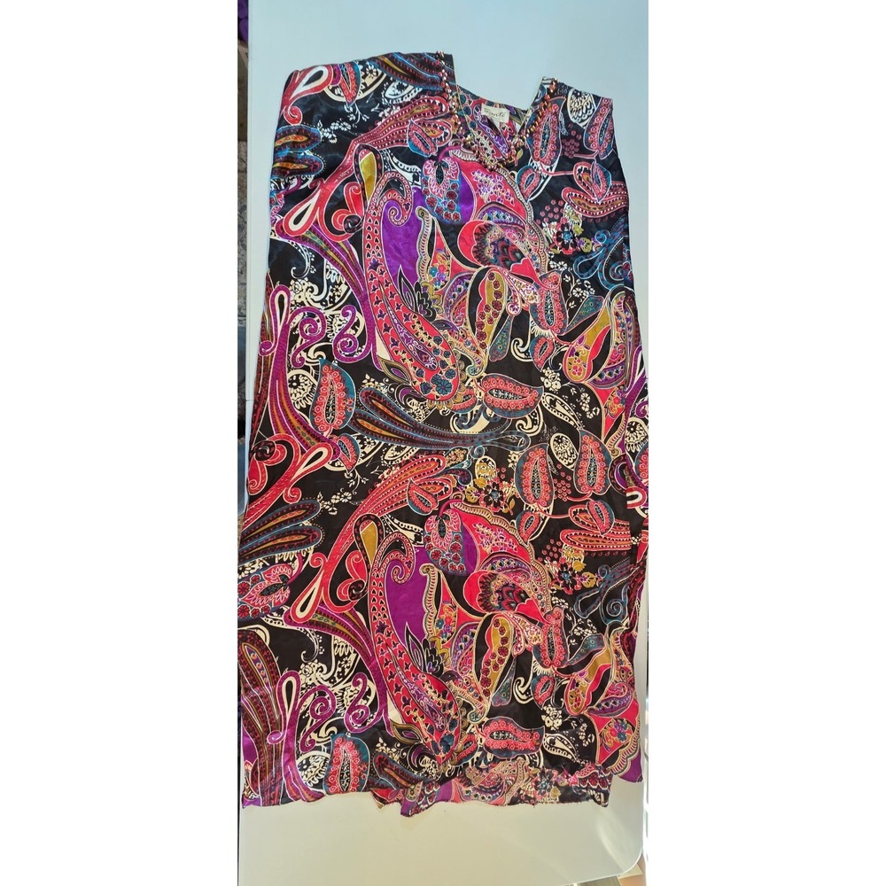 443 Sante Classics 3XL Paisley Maxi Dress Sleeveless Colorful Boho Pakistan